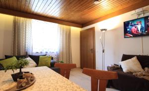 Televízia a/alebo spoločenská miestnosť v ubytovaní Appartements MAGLOV