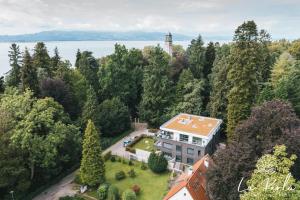 an aerial view of a house in the trees at La Perla in Lindau