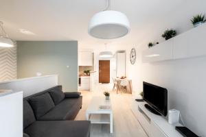 Televízia a/alebo spoločenská miestnosť v ubytovaní Waw Apartamenty Manhattan