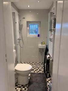 Phòng tắm tại Ferienhaus Relax - Modernes Haus auf großem Grundstück im Grünen