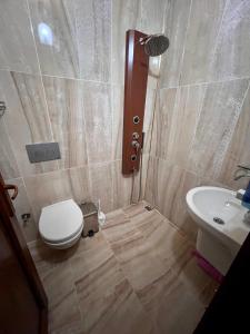 bagno con servizi igienici e lavandino di Ilhan Suite Hotel a Uzungöl