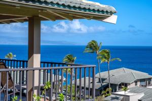 a view of the ocean from the balcony of a resort at K B M Resorts- KBV-12B3 Ocean-front luxury 1Bd villa, expansive ocean views, remodeled in Kapalua