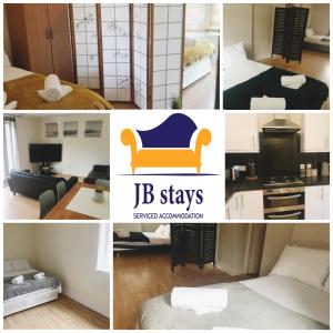 a collage of photos of a hotel room at JB Stays Family & contractor stays, Free parking in London