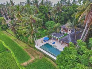 una vista aérea de una casa con piscina en Villa Balinese Luxurious Elegance en Ubud