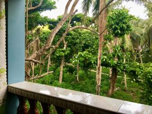 a window with a view of a forest at Swahili Apartelle in Boracay