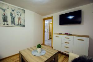 Televízia a/alebo spoločenská miestnosť v ubytovaní APARTAMENT TAJEMNICZY OGRÓD ŚCISŁE CENTRUM ZAKOPANE + 5 fotografií