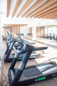 a row of cardio machines in a gym at Sunset Waves 3 Benidorm in Benidorm