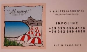 a calendar with a drawing of a beach with umbrellas at Guest house al mare in Civitavecchia