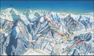 a drawing of a mountain with snow on it at Centre Saint-Gervais Studio Vert moderne 2 pers proche télécabine in Saint-Gervais-les-Bains