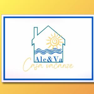 um logotipo de uma casa com o sol e o oceano em Casa vacanze Ale&Va em Alezio