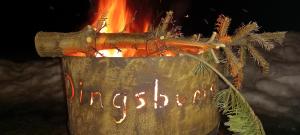 um balde de fogo com as palavras Christchurch escritas nele em Dingsbums em Unteraichwald