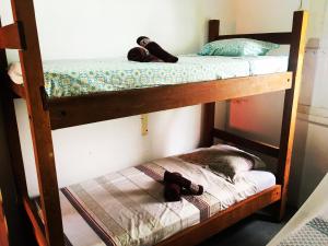 Uma ou mais camas em beliche em um quarto em Natural Hostel Atins