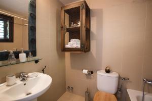 a bathroom with a toilet and a sink at Ca la Manet in Queralbs