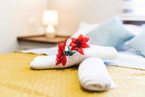 Postel nebo postele na pokoji v ubytování TwinStars Maisonette