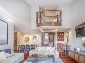 a living room with a couch and a table at Vail Point 7 townhouse in Vail