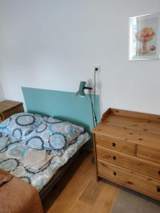 Un pat sau paturi într-o cameră la sudety hut 3