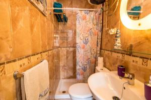 アガエテにあるLa Jacarandaのバスルーム(洗面台、トイレ、シャワー付)