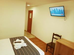 TV a/nebo společenská místnost v ubytování Cusco Hostal Qolla Wasi-II