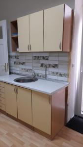 Ett kök eller pentry på Zeynep Apartments