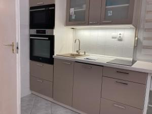Kuchyň nebo kuchyňský kout v ubytování Sirály Apartman