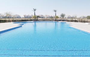 スシナにあるNice Apartment In Sucina With 2 Bedrooms And Outdoor Swimming Poolのヤシの木が植えられた青い大きなプール
