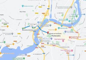 mapa Paryża z ulicami w obiekcie APT SOLEADO y SILENCIOSO - GARAJE- A 17 min andando del centro de Pontevedra w mieście Pontevedra