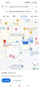 une capture d'écran d'une carte Google avec des pointes vers des sites dans l'établissement BED and BREAKFAST il Duomo, à Ascoli Piceno