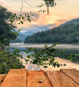 a painting of a river with a view at Popović na Drini in Bajina Bašta +19 photos