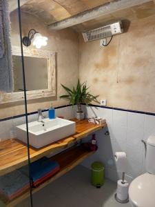 a bathroom with a sink and a toilet at Casa Can Coves in Santa Gertrudis de Fruitera