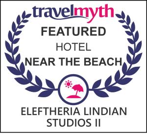 logotipo de un hotel cerca de la playa en Eleftheria Lindian Studios II, en Lindos