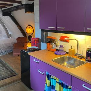 a kitchen with a sink and a counter top at SOEPP the B&B in Alkmaar