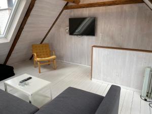 Tinyhouse Thorøhuse tesisinde bir televizyon ve/veya eğlence merkezi