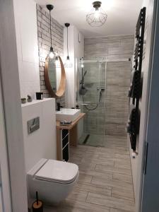 施柯拉爾斯卡波倫巴的住宿－Dream Apart，带淋浴、卫生间和盥洗盆的浴室