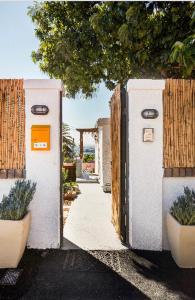 uma porta para uma casa com plantas e uma cerca em Walmer Cottage - Cute & Pet friendly em Cidade do Cabo