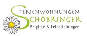 a logo for a childrens food and drink shop with a daisy at Ferienwohnungen Schöbringer in Weyregg