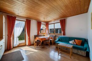 Televízia a/alebo spoločenská miestnosť v ubytovaní Masulhof Ferienwohnung Veilchen