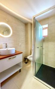 Koupelna v ubytování Hotel Gâlma