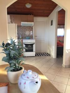 A kitchen or kitchenette at Corfu Cosy Penthouse with a View