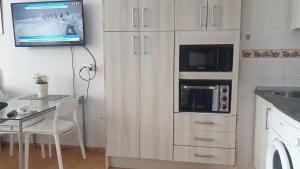 A kitchen or kitchenette at Carihuela Park Palace Studio