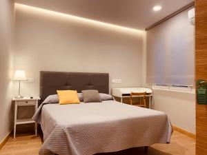 Postel nebo postele na pokoji v ubytování Hostal Patria Madrid