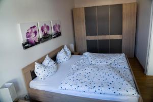 מיטה או מיטות בחדר ב-Casa Rudy