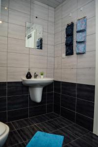 un baño con lavabo e inodoro en Stylish & Cozy Studio by Danailov Apartments, en Ohrid 43 fotos más