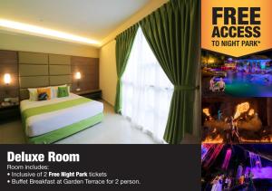 a poster of a hotel room with a bed and a pool at Sunway Lost World Hotel in Ipoh