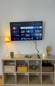 Televízia a/alebo spoločenská miestnosť v ubytovaní Ageliki's Athens Apartment