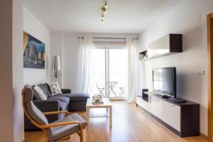 瓦倫西亞的住宿－Medinaceli airco, wifi and free parking，带沙发和电视的客厅