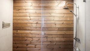 ポンタ・デルガダにあるAljube Residences III - Apart novo no centro de PDLのバスルーム(シャワー、木製の壁付) +40枚の写真