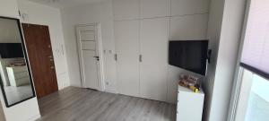 Televízia a/alebo spoločenská miestnosť v ubytovaní 61 - Apartamenty Siedlce - Nowy apartament w centrum przy ul 3 Maja 51a