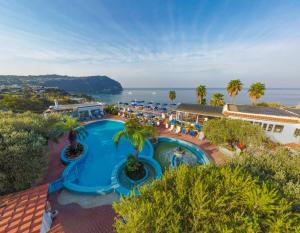 an overhead view of a swimming pool at a resort at Hotel Terme Providence in Ischia