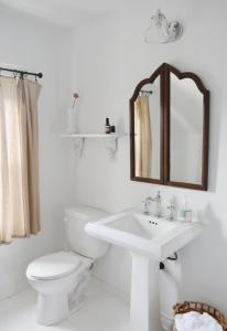 biała łazienka z toaletą i umywalką w obiekcie Wild Rose w mieście Picton