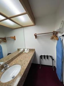 a bathroom with a sink in a room at Chino Motel in Chino